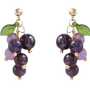 Purple Grapes Stud Earrings
